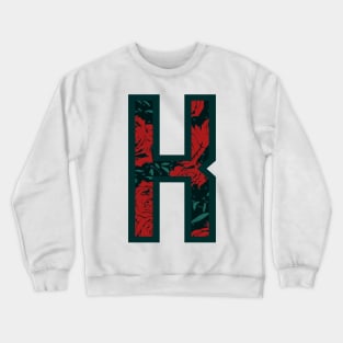 Modern Rose Floral Initial Name Alphabet - Letter K Crewneck Sweatshirt